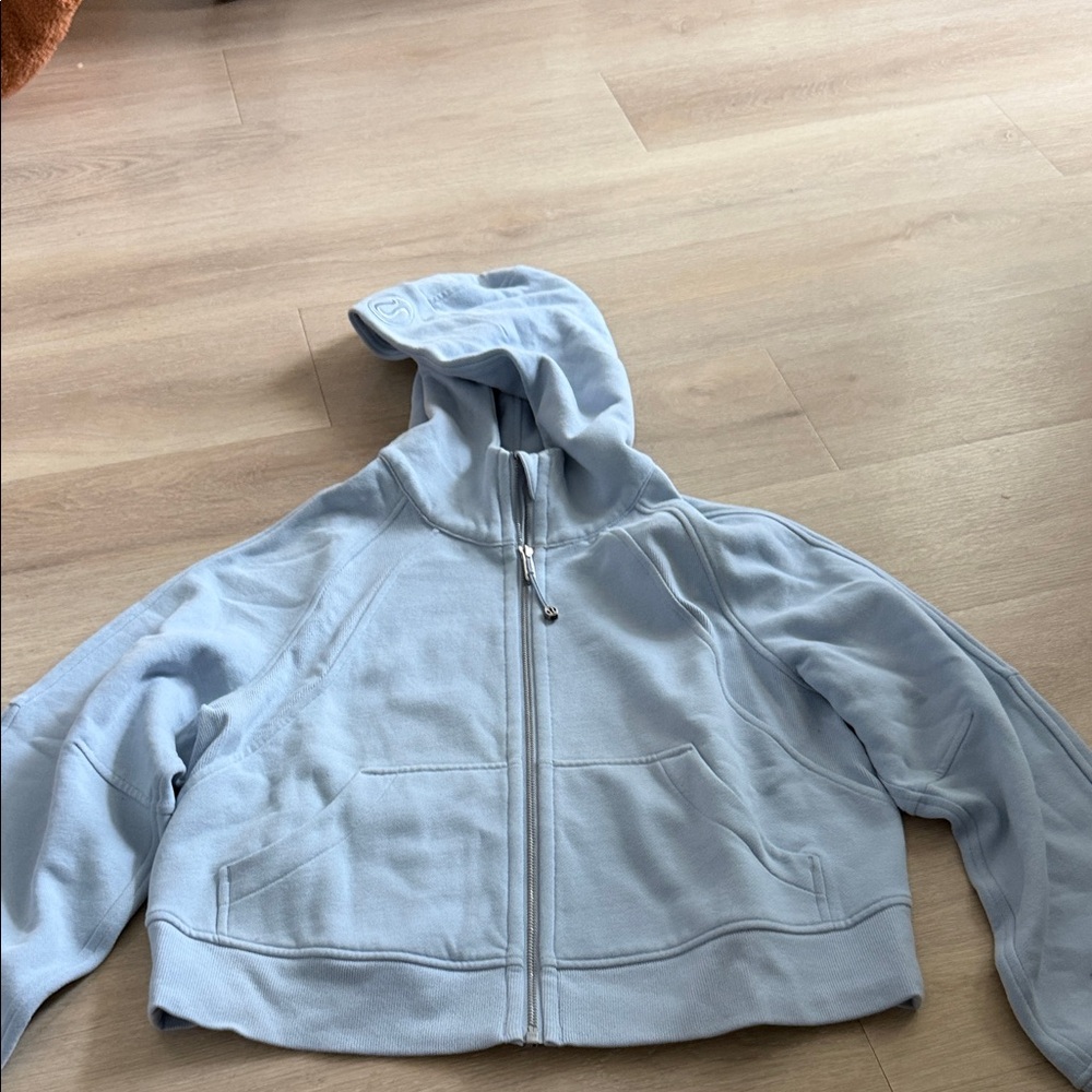 Lululemon Light Blue Zip-Up Scuba Hoodie
